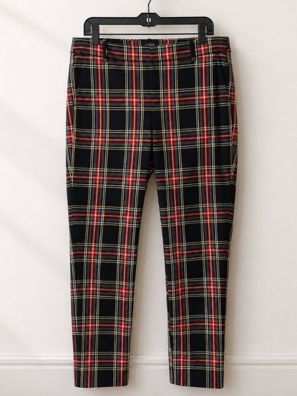 J.Crew Ruby Stewart Tartan Plaid Pants Red 10P